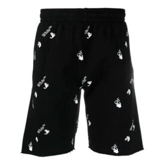 Jupe courte imprimée logo SS21 pour homme, noire