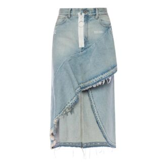 Jupe en Denim asymétrique blanc cassé « Blue »