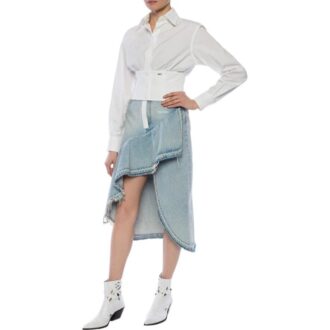 Jupe en Denim asymétrique blanc cassé « Blue »