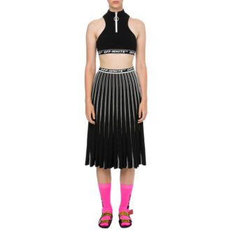 Jupe en tricot plissé Off-White « Noir »