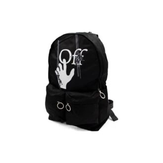 Logo, imprimé alphabétique graffiti, fermeture à glissière, multiples poches, sac à dos, sac d&rsquo;école, noir