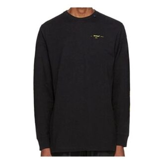 Logo imprimé sur coton, manches longues, noir