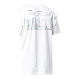 Logo sur la poitrine, impression au dos, manches courtes, version standard, blanc