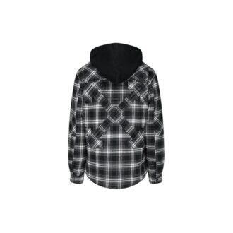 Manteau à capuche à carreaux à manches longues FW20 pour homme, noir