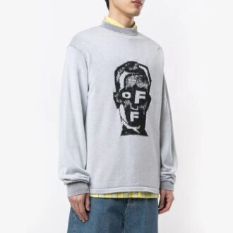 Masque pour homme Off-White en tricot gris