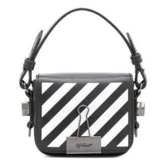 Mini sac à bandoulière Off-White à rayures Noir/Blanc