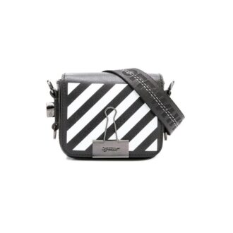 Mini sac à bandoulière Off-White à rayures Noir/Blanc