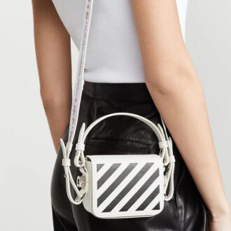 Mini sac à bandoulière Stripe blanc