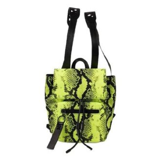 Mini sac à dos unisexe en nylon imprimé serpent, jaune
