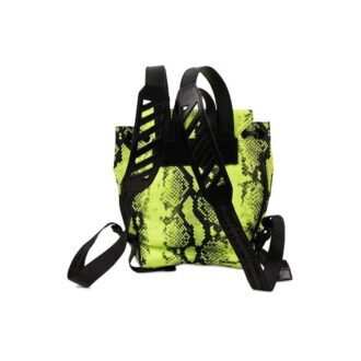 Mini sac à dos unisexe en nylon imprimé serpent, jaune