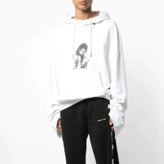 MJ Imprimé Motif Ample Blanc