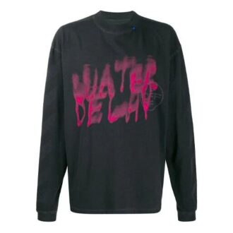 Motif alphabet graffiti, col rond, manches longues, version noir-gris