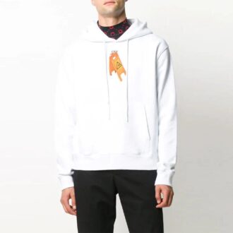 Motif flèche, col rond, version décontractée, blanc