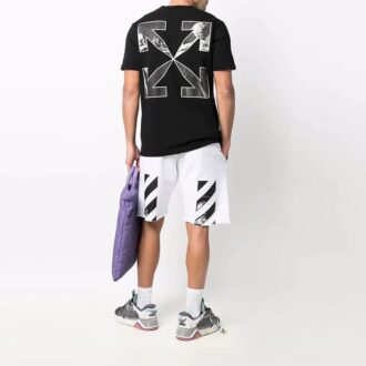 Motif logo Arrows, manches courtes, coupe ajustée, version noire