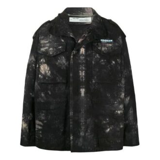 Nouvelle veste tie-dye Field, coupe ample, vert foncé