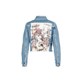 Off-White C/O Virgil Abloh Veste en Denim courte « Blue Flower Shop » Bleu