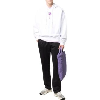 Off-White – Chemise à col et manches longues imprimée pour homme, collection printemps-été 2022, version pull à capuche, blanche