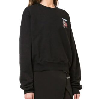 Off-White Cotton Horse Logo Loose Sweat-shirt