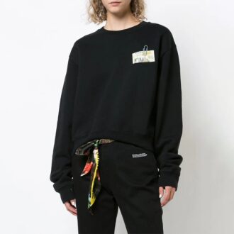 Off-White Dos Imprimé Grand Format Noir Ample