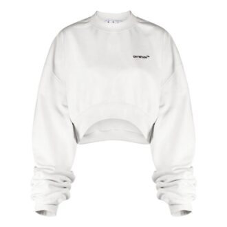Off-White For All Helvetica Crop Over Crewneck « White Black »