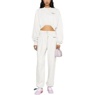 Off-White For All Helvetica Crop Over Crewneck « White Black »