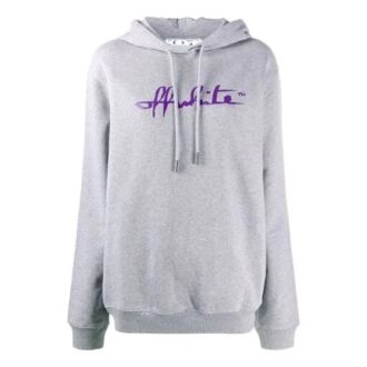 Off-White FW20 Logo Script Gris ample