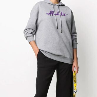 Off-White FW20 Logo Script Gris ample