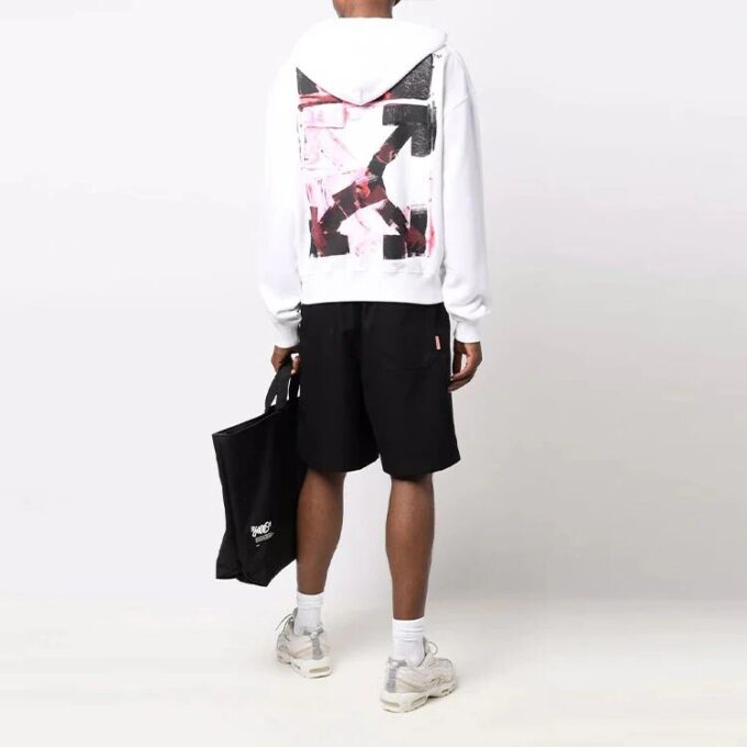 Off-White Homme FW21 Motif Arrows Imprimé alphabétique Couleur unie Coupe ample Blanc