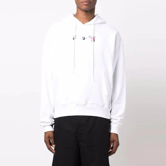 Off-White Homme FW21 Motif Arrows Imprimé alphabétique Couleur unie Coupe ample Blanc