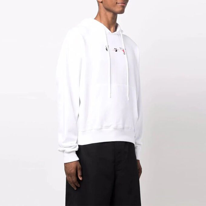 Off-White Homme FW21 Motif Arrows Imprimé alphabétique Couleur unie Coupe ample Blanc