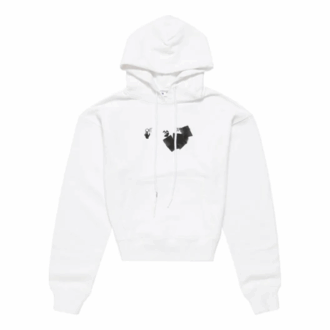 Off-White Homme FW21 Pull à logo imprimé, coupe ample, blanc Off-White Homme FW21 Pull à logo imprimé, coupe ample, blanc