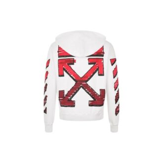 Off-White Homme FW21 – Sweat à capuche ample blanc avec logo flèche dégradé