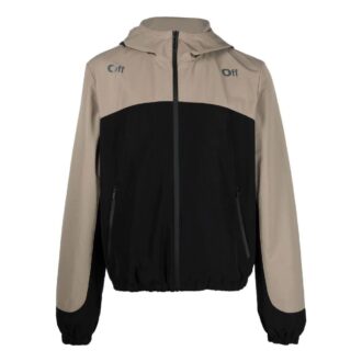 Off-White Homme FW22 Couleurs contrastées Imprimé Arrows Veste à capuche zippée Coupe ample Noir Gris Off-White Homme FW22 Couleurs contrastées Imprimé Arrows Veste à capuche zippée Coupe ample Noir Gris