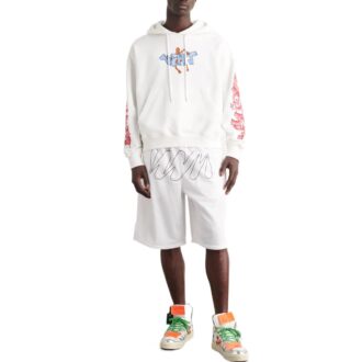 Off-White Homme FW22 Graffiti Loose à capuche et manches longues Blanc Off-White Homme FW22 Graffiti Loose à capuche et manches longues Blanc