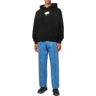 Off-White Homme FW22 Imprimé flèche à l’envers, manches longues, coupe ample, automne, noir Off-White Homme FW22 Imprimé flèche à l’envers, manches longues, coupe ample, automne, noir