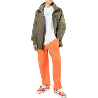 Off-White Homme FW22 Imprimé logo Trench-coat mi-long Vert Off-White Homme FW22 Imprimé logo Trench-coat mi-long Vert