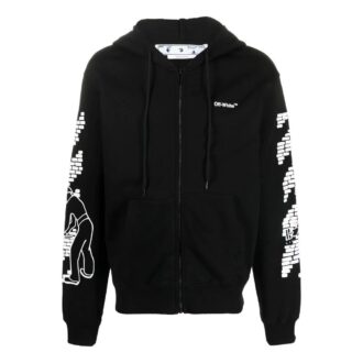 Off-White Homme FW22 Imprimé à motifs côtelés Coupe ajustée Noir Off-White Homme FW22 Imprimé à motifs côtelés Coupe ajustée Noir