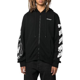 Off-White Homme FW22 Imprimé à motifs côtelés Coupe ajustée Noir Off-White Homme FW22 Imprimé à motifs côtelés Coupe ajustée Noir