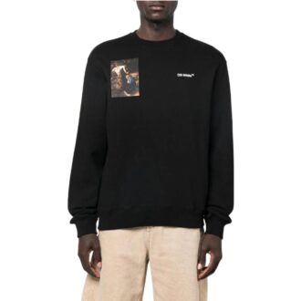 Off-White Homme FW22 Imprimé personnage Col rond Manches longues Coupe ample Noir Off-White Homme FW22 Imprimé personnage Col rond Manches longues Coupe ample Noir
