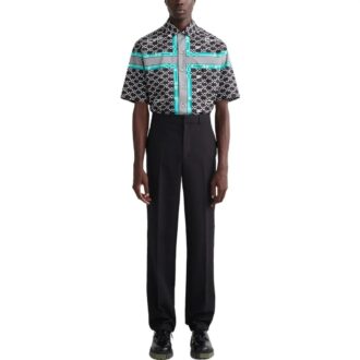 Off-White Homme FW22 Pantalon casual droit à taille haute unie, version noire Off-White Homme FW22 Pantalon casual droit à taille haute unie, version noire
