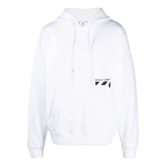 Off-White Homme FW22 Pull à manches longues ample avec logo imprimé, blanc Off-White Homme FW22 Pull à manches longues ample avec logo imprimé, blanc