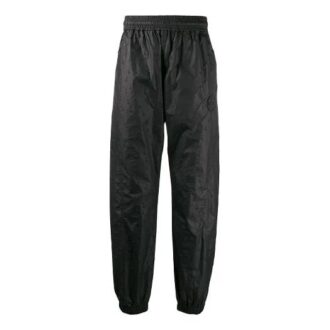 Off-White Homme SS21 Pantalon de sport/jogging à taille élastique, couleur unie, coupe ample, noir