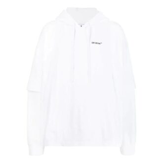 Off-White Homme SS22 Imprimé Logo Motif Arrows Version à capuche et manches longues Blanc Off-White Homme SS22 Imprimé Logo Motif Arrows Version à capuche et manches longues Blanc