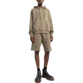 Off-White Homme SS22 T-shirt à manches longues à capuche, imprimé logo et rayures, couleur unie, marron Off-White Homme SS22 T-shirt à manches longues à capuche, imprimé logo et rayures, couleur unie, marron