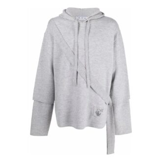 Off-White Homme SS22 Unie Confortable À cordon de serrage À capuche Manches longues Gris Off-White Homme SS22 Unie Confortable À cordon de serrage À capuche Manches longues Gris