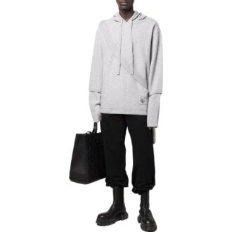 Off-White Homme SS22 Unie Confortable À cordon de serrage À capuche Manches longues Gris Off-White Homme SS22 Unie Confortable À cordon de serrage À capuche Manches longues Gris