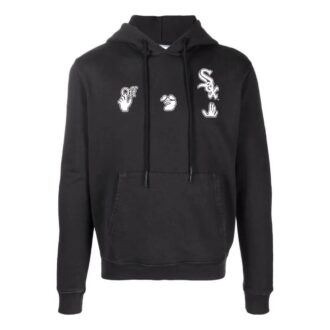 Off-White Homme SS22 Version à capuche et manches longues avec imprimé, noir
