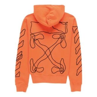 Off-White Homme – T-shirt slim à flèches abstraites, effet délavé et broderie géométrique, orange