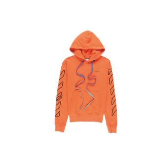 Off-White Homme – T-shirt slim à flèches abstraites, effet délavé et broderie géométrique, orange