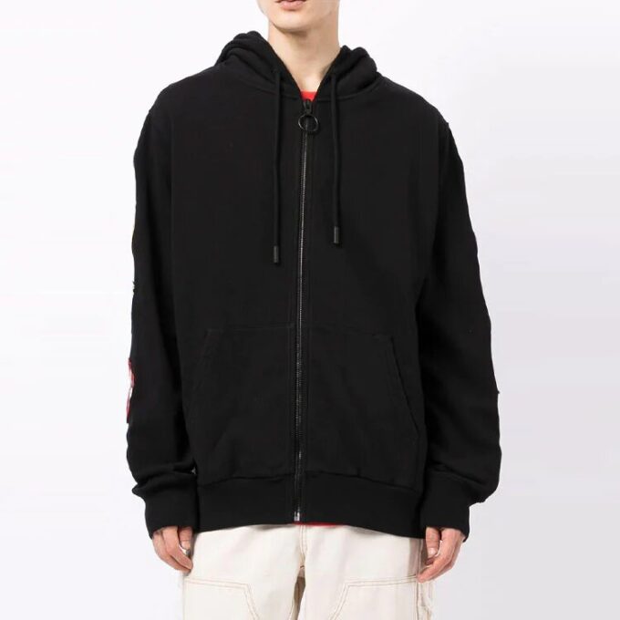 Off-White Hommes Back Arrow Zipper Noir